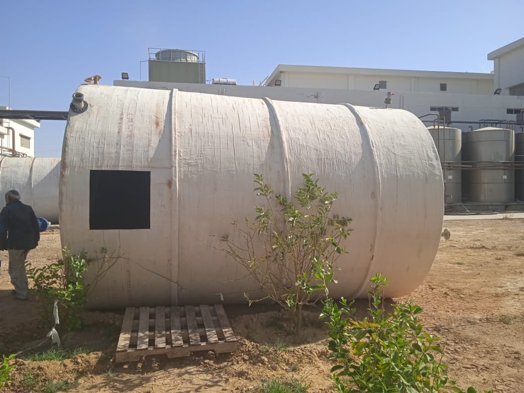 Industrial storage vessel before fiber lining refurbishment
